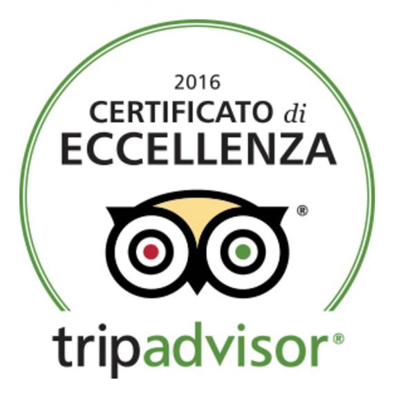 Certificato di eccellenza Trip Advisor 2016